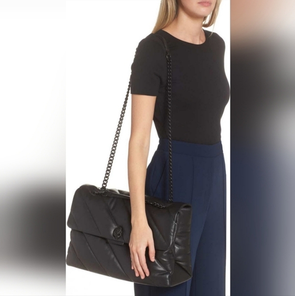 Kurt Geiger Kensington XXL Quilted Leather Shoulder Bag - Picture 2 of 8